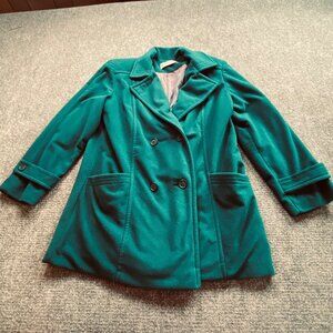 VTG  Kashmiracle By Wellington Jacket Women's 9/10 Teal Double-Breasted Coat USA